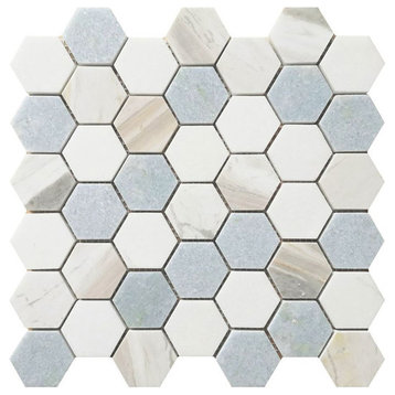 Mosaics Marble Toscano Aphrodite Hexagon 2x2 - Sky Blue Tile for Floors Walls