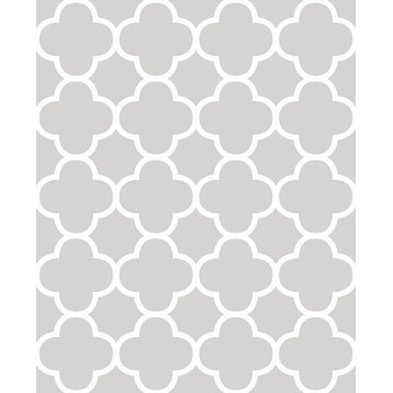 2625-21856 Origin Grey Quatrefoil Wallpaper Modern Geometric by Brewster, Non