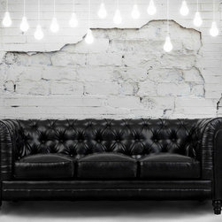 Zahara Black Leather Sofa by TOV Furniture - Sofas