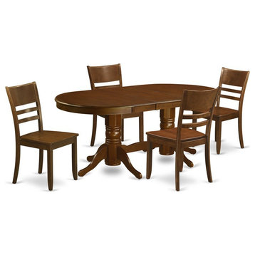East West Furniture Vancouver 5-piece Wood Dining Set in Espresso