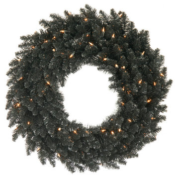Vickerman 24" Black Fir Wreath DL LED 50WmWt 210T