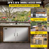 VEVOR Outdoor Kitchen Doors BBQ Kitchen Doors 39x26" Stainless Steel Cabinet