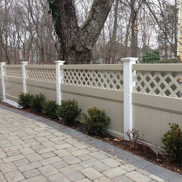 Vinyl Board and Lattice top fence