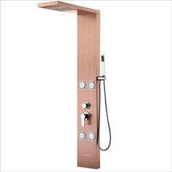 Aveiro Stainless Steel Bronze Shower Panel System with Rainfall Shower - Shower Panels And Columns