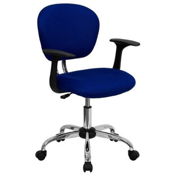 Scranton & Co Mid-Back Mesh Task Office Chair with Arms in Blue