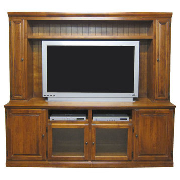 Traditional TV Stand, Red Oak, 80wx30hx21d