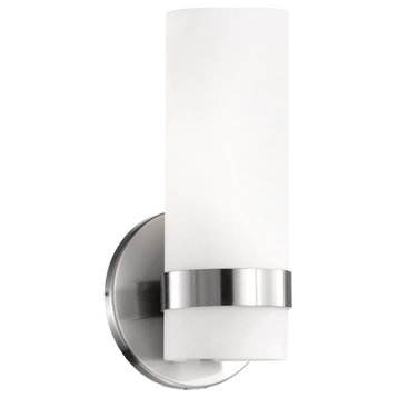 Milano Wall Sconce, Brushed Nickel, 4.75"Wx9.75"Hx4.25"E
