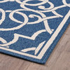 Noble House Jacyntha 90x63" Indoor Fabric Geometric Area Rug in Navy and Ivory