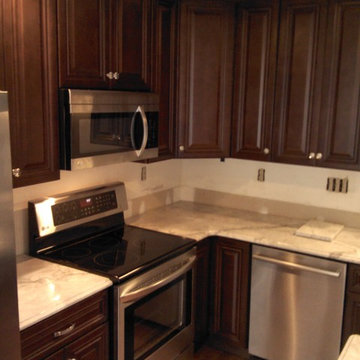 Kitchen Cabinet Replacement from Oak to Walnut stained Maple