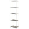 Convenience Concepts Designs2Go No-Tools Five-Tier Tower in Gray Wood Finish