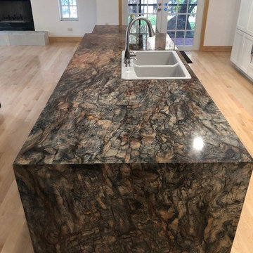Beautiful Granite Kitchen Counter with Waterfall Legs