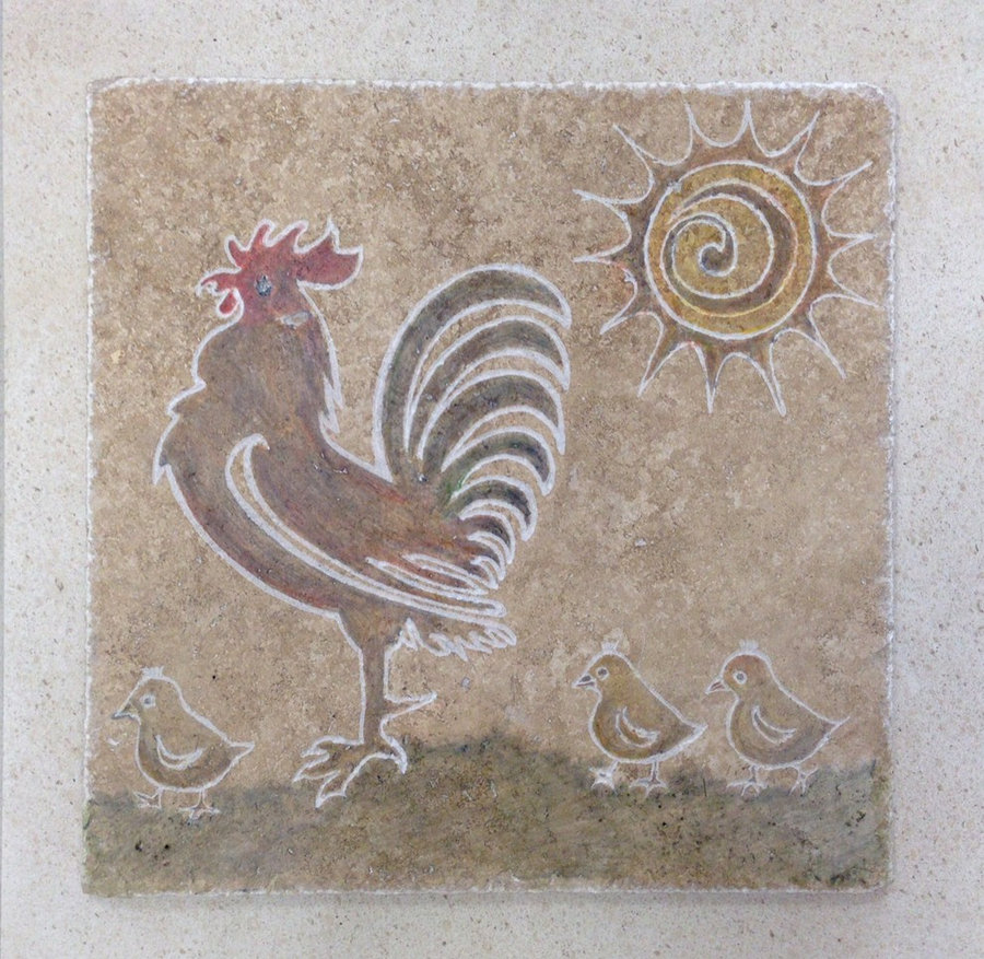Kitchen Tile-Rooster & His Chicks