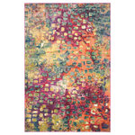 Safavieh - Safavieh Monaco Collection MNC225 Rug, Pink/Multi, 5'1" X 7'7" - Free-spirited and vibrantly colored, the Safavieh Monaco Collection imparts boho-chic flair on fanciful motifs and classic rug designs. Contemporary decor preferences are indulged in the trendsetting styling and addictive look of Monaco. Power-loomed using soft, durable synthetic yarns creating an erased-weave patina that adds distinctive character to room decor.