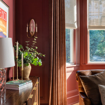 Moody Parlor in Deep Clay Color Palette Warm Cozy Sophisticated
