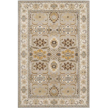 Safavieh Heritage Collection HG734 Rug, Light Grey/Grey, 4' X 6'