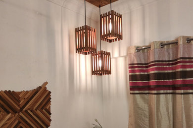 Elegant Brown Wooden Cluster Hanging Light