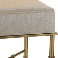 Gold Cane Bench, Cream Metallic