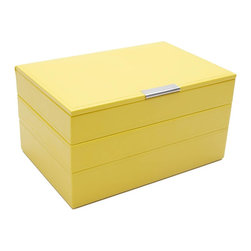 Medium Stackable Tray Set in Yellow - Jewelry Boxes And Organizers