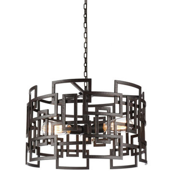 CWI Lighting 9913P19-3-205 3 Light Chandelier with Brown Finish