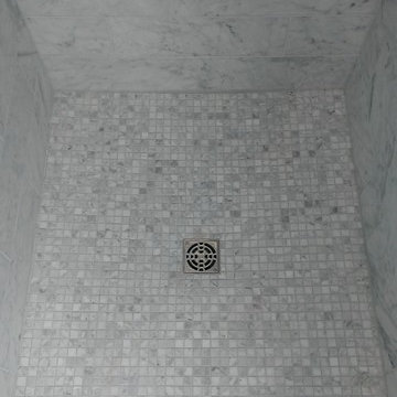 Master Bathroom - 6" x 18" Carrera Marble Showers / Vanity Walls