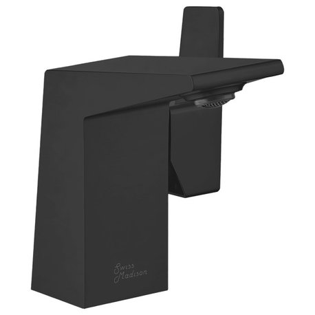 Carre Single Hole Single Handle Bathroom Faucet, Matte Black