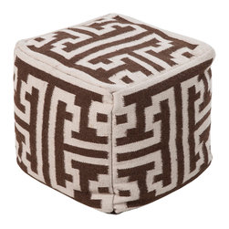Chocolate Ikat Striped Poufs - Floor Pillows And Poufs