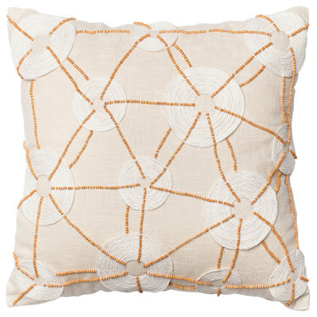 P0115 Down Feather Filler Pillow, Ivory, 18"x18"