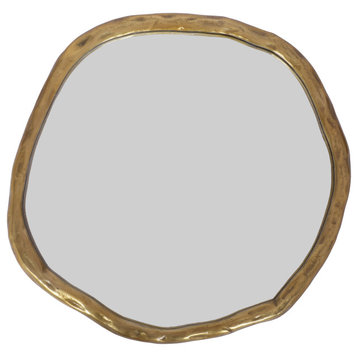 Moe's Home Collection Foundry Mirror Small Contemporary Aluminum Mirror in Gold