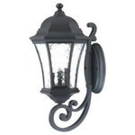Acclaim Lighting - Acclaim Lighting 3611BK Waverly - Three Light Outdoor Wall Mount - This Three Light Wall Lantern has a Black Finish and is part of the Waverly Collection.  Shade Included.Waverly Three Light Outdoor Wall Mount Matte Black Hammered Water Glass *UL Approved: YES *Energy Star Qualified: n/a  *ADA Certified: n/a  *Number of Lights: Lamp: 3-*Wattage:60w Candelabra bulb(s) *Bulb Included:No *Bulb Type:Candelabra *Finish Type:Matte Black