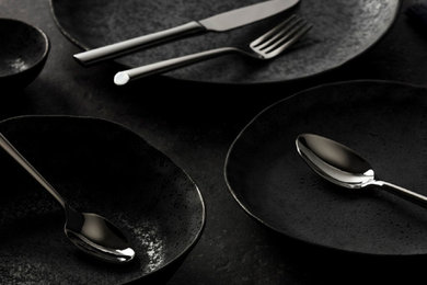 Ceramic Black Artisan Dinner Plate set