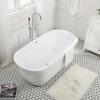 59 Inch Soaking Bathtub In Glossy White