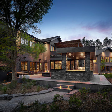 Night View of Outdoor Kitchen