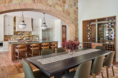 Dining room - mediterranean dining room idea in Austin