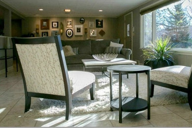 Inspiration for a contemporary basement remodel in Minneapolis