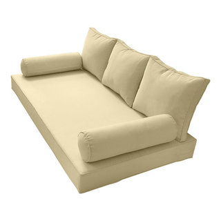 S3 Queen Size Contrast Pipe Daybed Mattress Cushion Bolster Complete Set Ad002 Prvw Vr~170189101