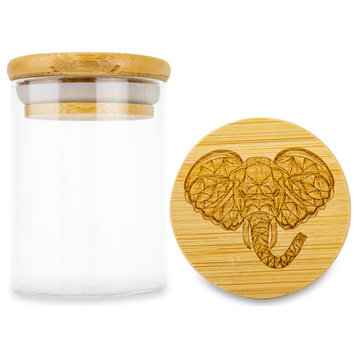 Geometric Elephant Smell Proof Glass Storage Jar for Cookies, Sugar, Tea, Spices