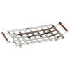 Woven Steel Tray With Bamboo Handle