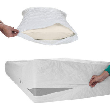 Remedy Bed Bug Dust Mite Cotton Mattress and Pillow Protector-Twin
