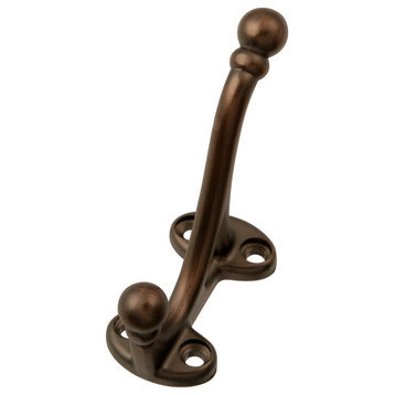 Belwith Hickory Refined Bronze Double Coat Hook P25029-RB Hardware