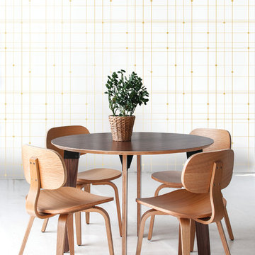 THERMOSCAD Removable Wallpaper_Metallic Gold/White_BA407