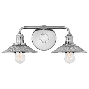 Hinkley Rigby Small Two Light Vanity, Polished Nickel
