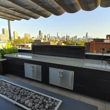 Chicago Rooftop living with two Samsung 75" Terrace TV's