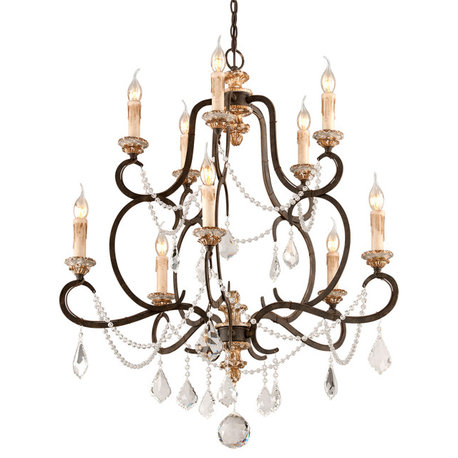 Bordeaux, 2-Tier Chandelier, Parisian Bronze Finish