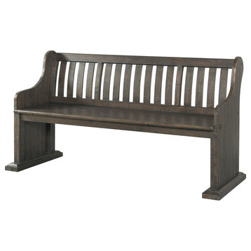 Picket House Furnishings Stanford Pew Bench in Dark Ash