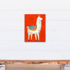 Alpaca on Orange Background Print on Canvas