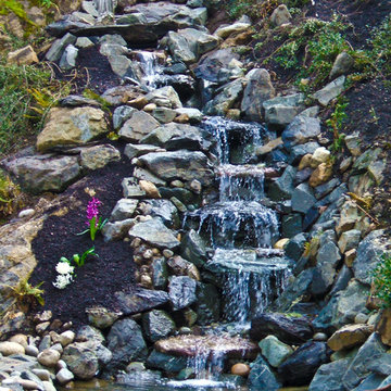 Large cascading waterfall