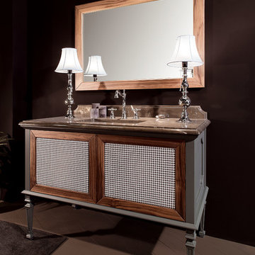 GM Luxury Atelier 49.6" Bath Vanity Cabinet Single Sink Walnut Wood, Gray Matte
