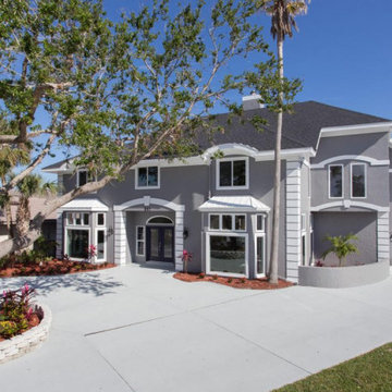 Exterior re-paint, driveway stain