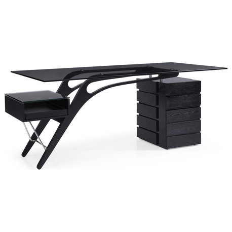 Modrest Suffolk Contemporary Black Ash Desk