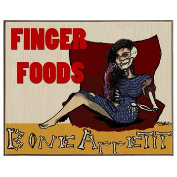 Finger Foods Birch Wood Print